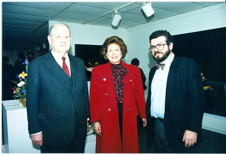 HE the Ambassador of Greece to the US and Mrs. Emily Papoulias with Ion Frantzeskakis at Zygos Gallery.