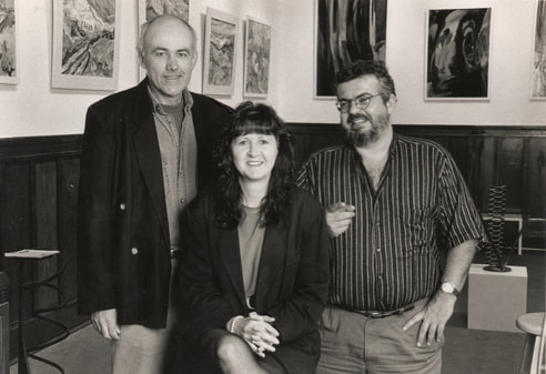 Three friends: Photographer Scott Hess, Julia Williams of AdCetera Copywriting and Ion Frantzeskakis of Stoa Gallery.