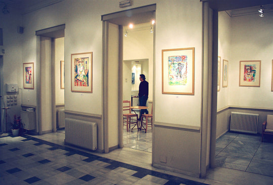 Galerie Zygos, Nikis Street, Main and side halls. Vassilis Mavros exhibition.