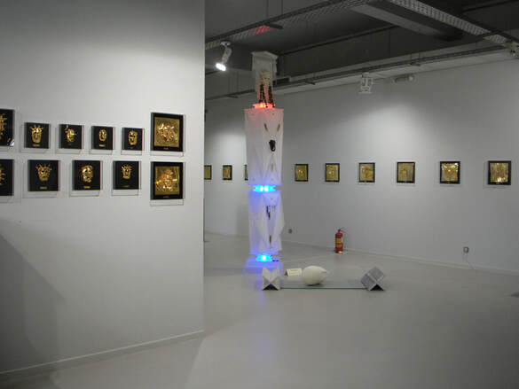 Installation view from the Ioannis Bardis exhibition at Galerie Zygos, at Ellinikos Kosmos.
