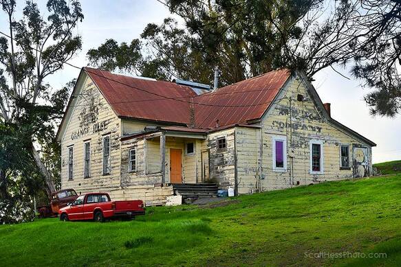 Two Rock Grange Hall (1870), Petaluma, the house where Peter Forakis lived for several years, and where I met him. Photo: Scott Hess.